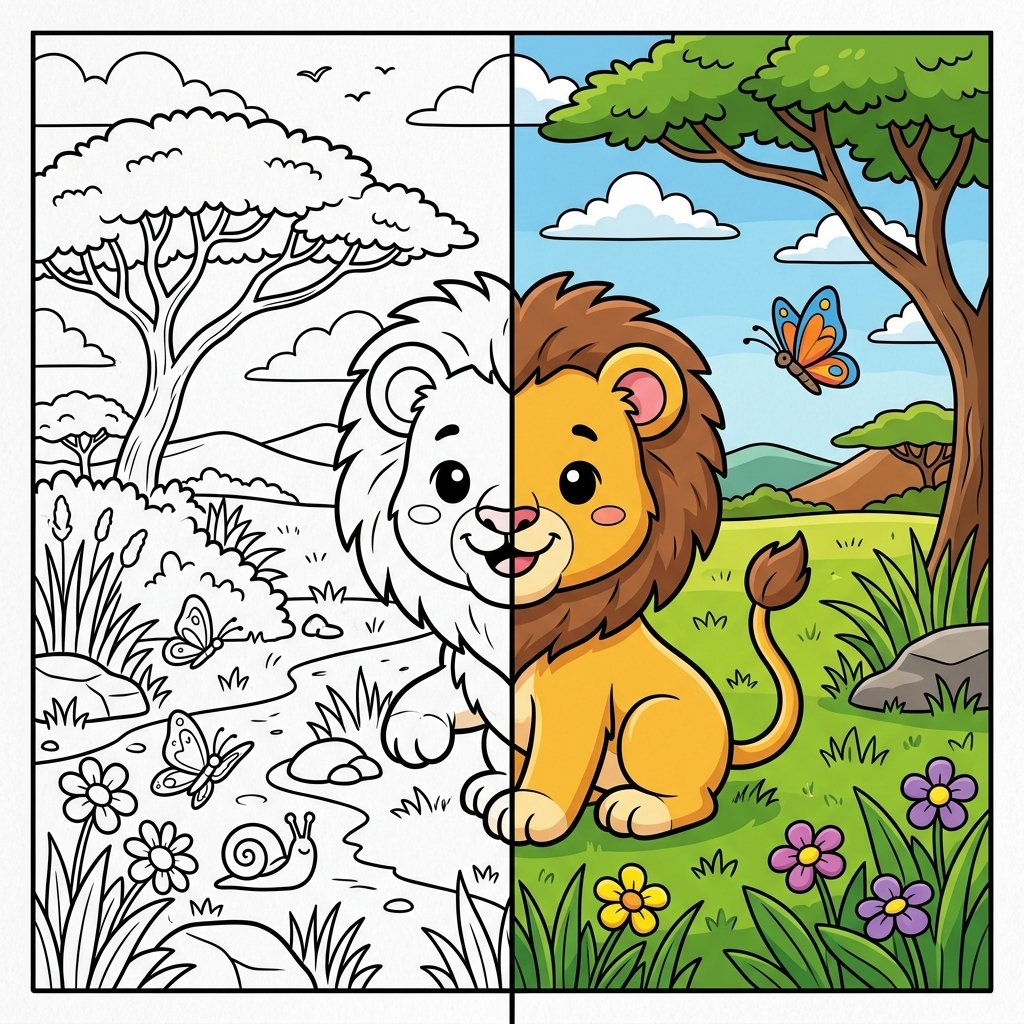 Lion in the savanna