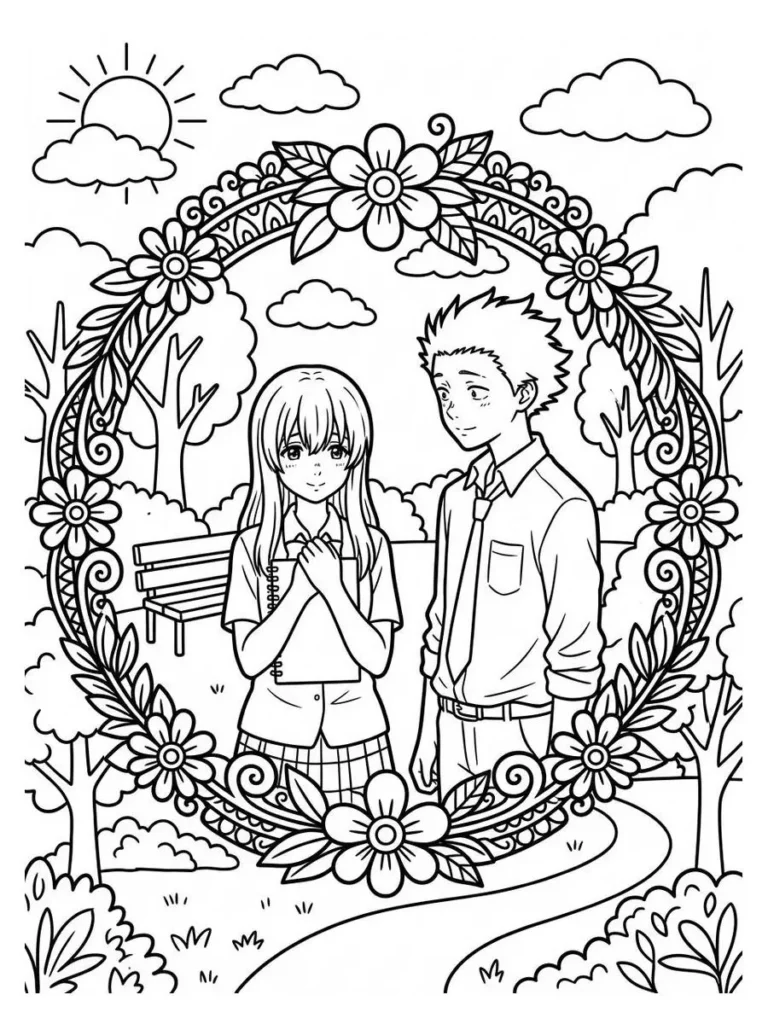 a silent voice coloring pages_12