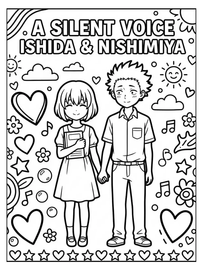 a silent voice coloring pages_14