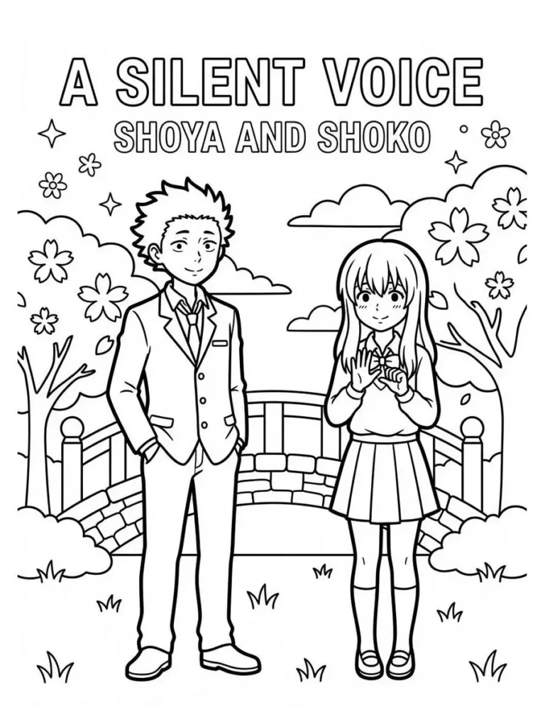 a silent voice coloring pages_20