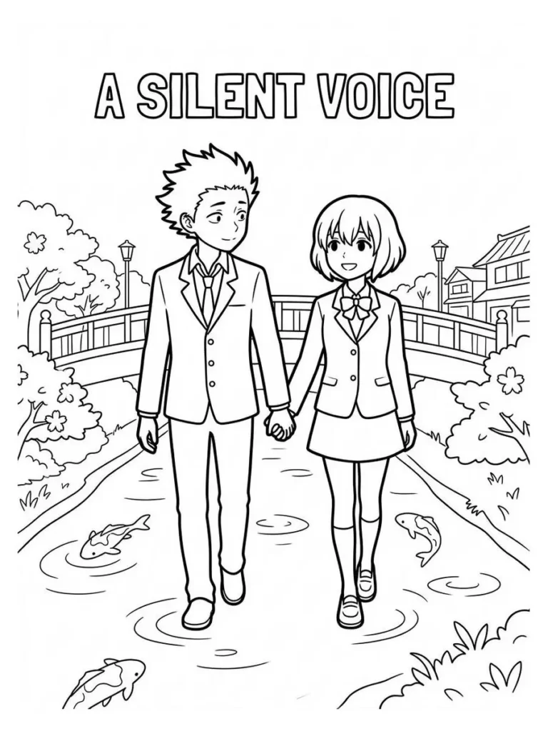 a silent voice coloring pages_8