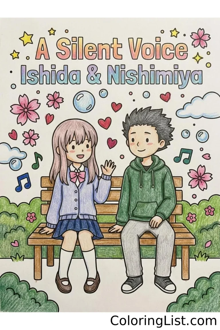 a silent voice coloring pages featured image