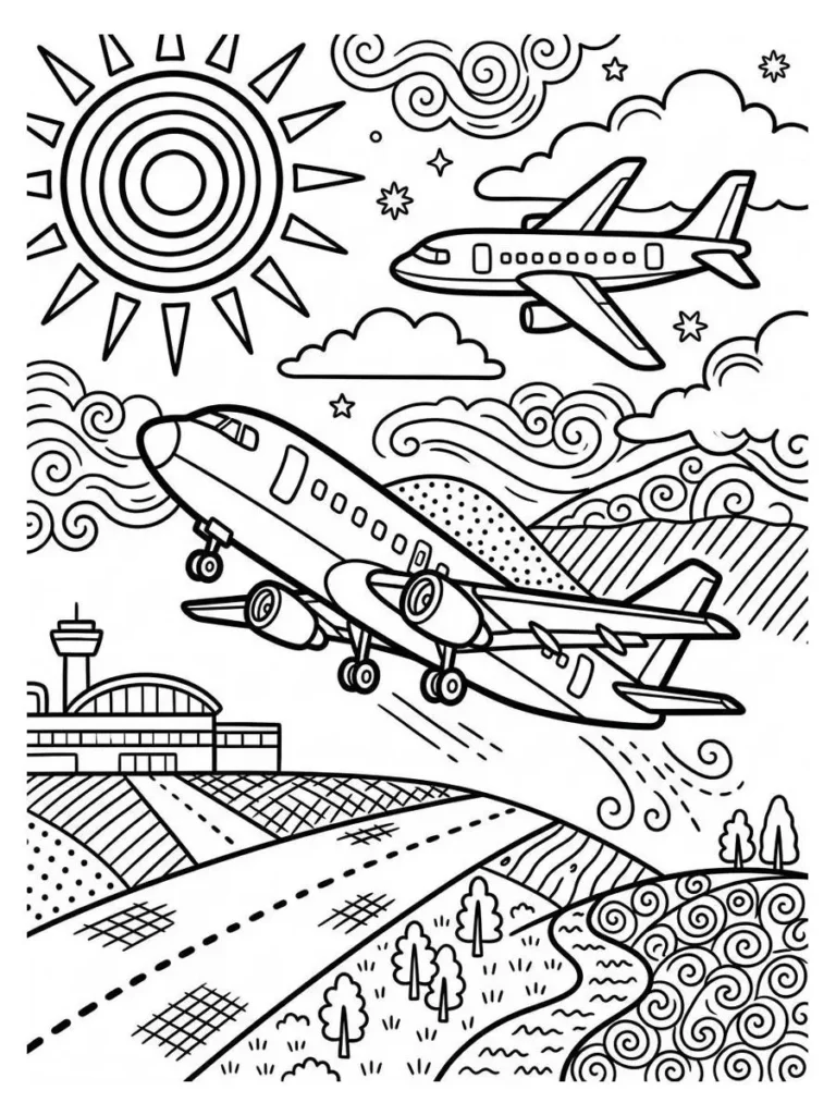 airplane coloring pages_6