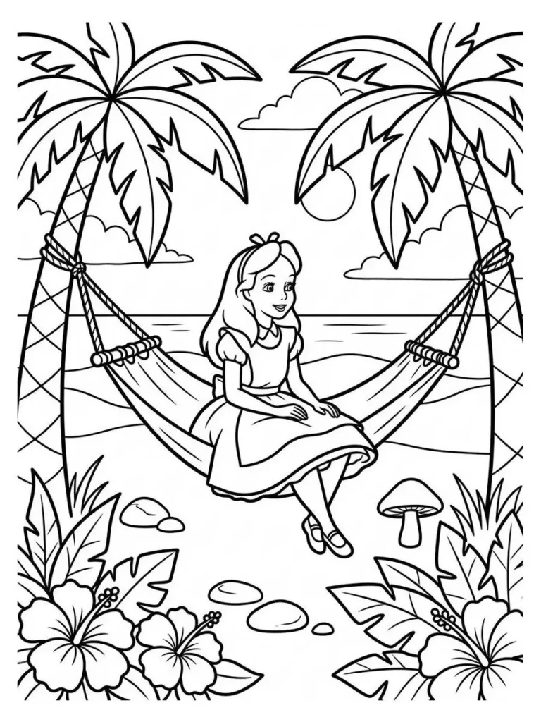 alice in wonderland coloring sheets_1