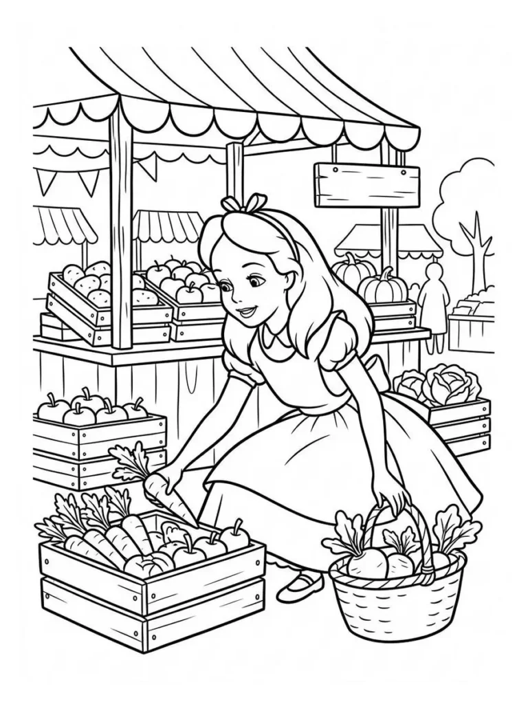 alice in wonderland coloring sheets_12