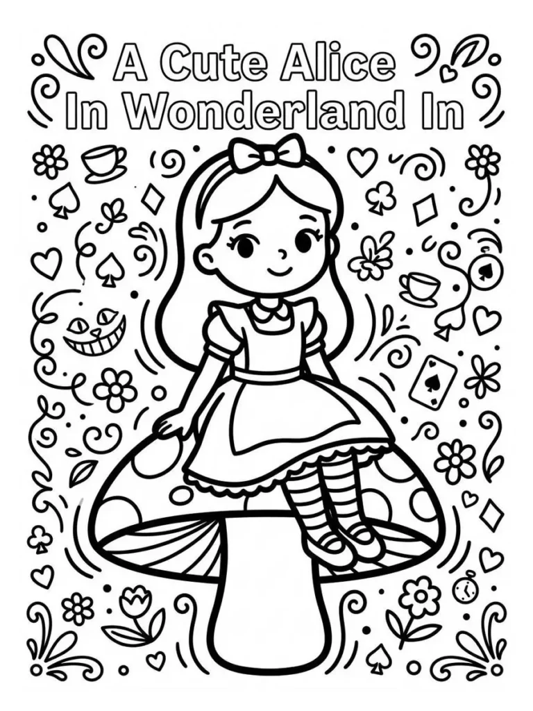 alice in wonderland coloring sheets_13