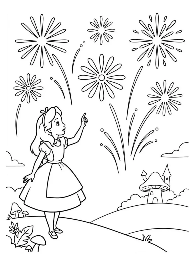 alice in wonderland coloring sheets_17