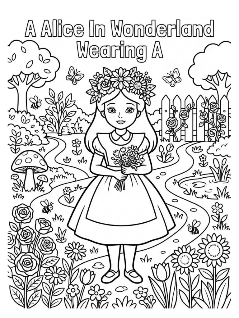 alice in wonderland coloring sheets_2