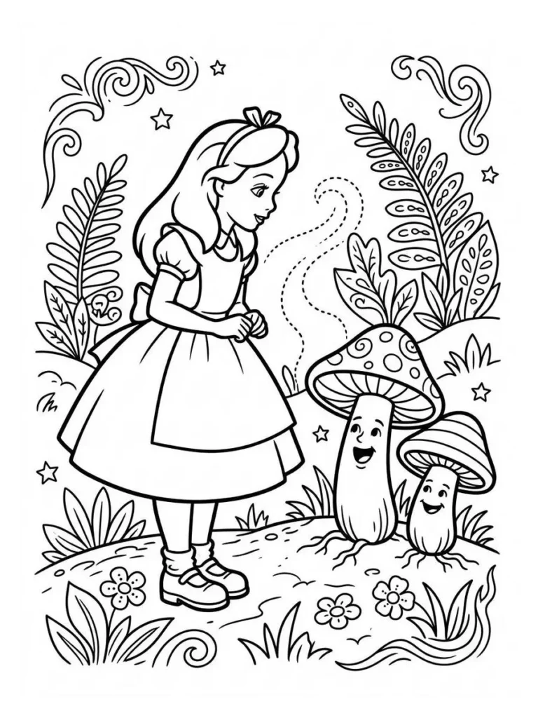 alice in wonderland coloring sheets_21