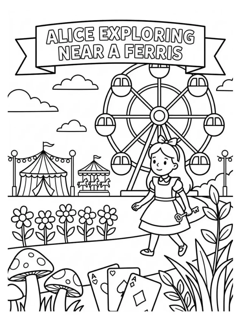 alice in wonderland coloring sheets_25