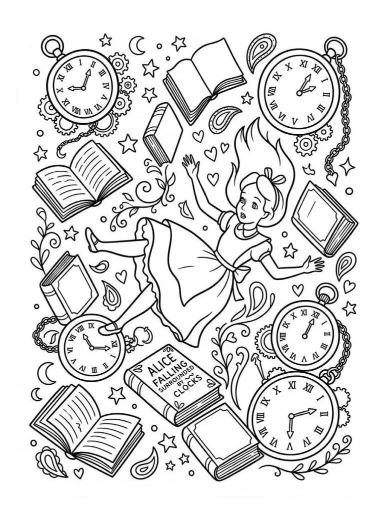 alice in wonderland coloring sheets_26