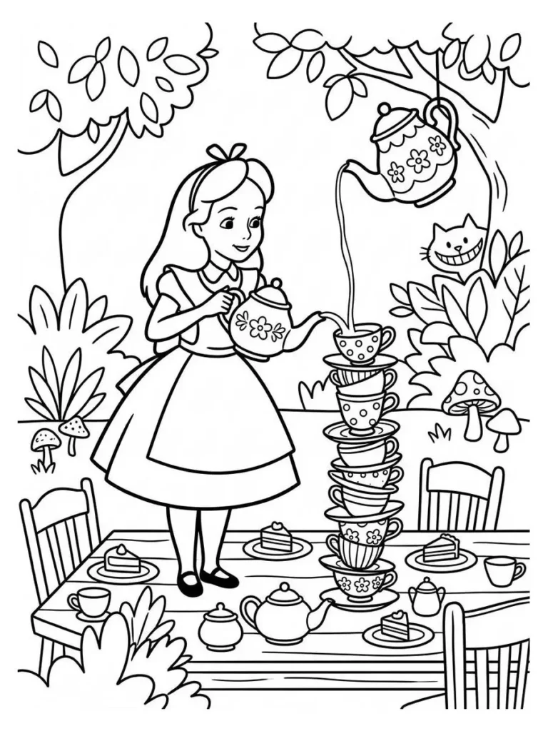 alice in wonderland coloring sheets_27