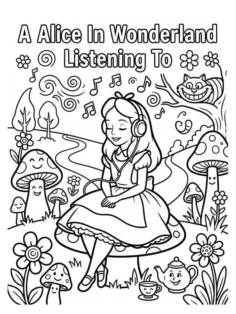 alice in wonderland coloring sheets_3