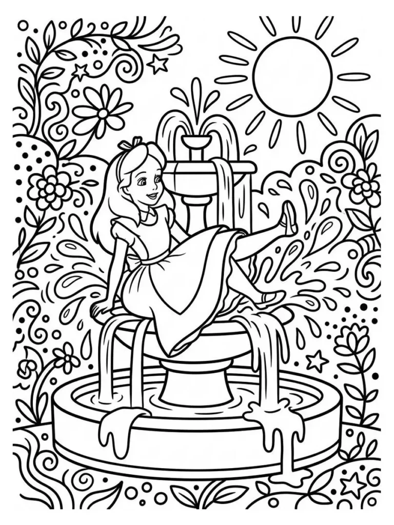 alice in wonderland coloring sheets_4