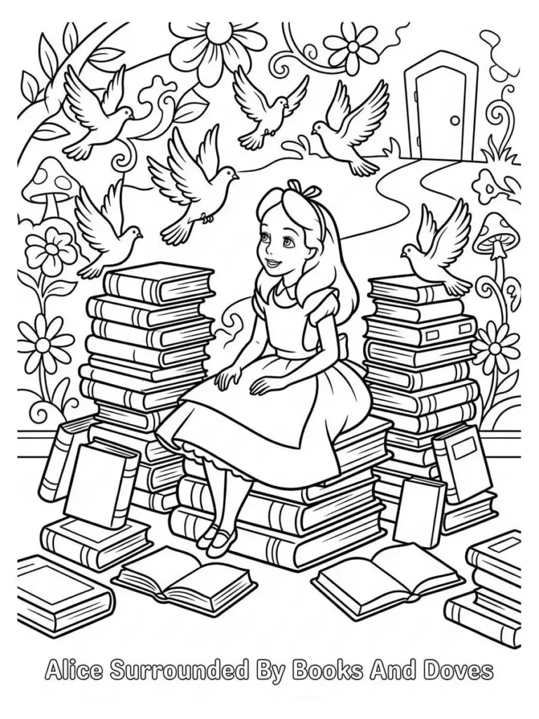 alice in wonderland coloring sheets_5