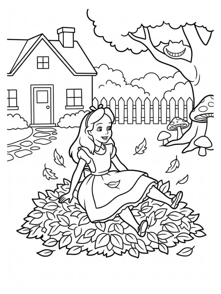 alice in wonderland coloring sheets_6