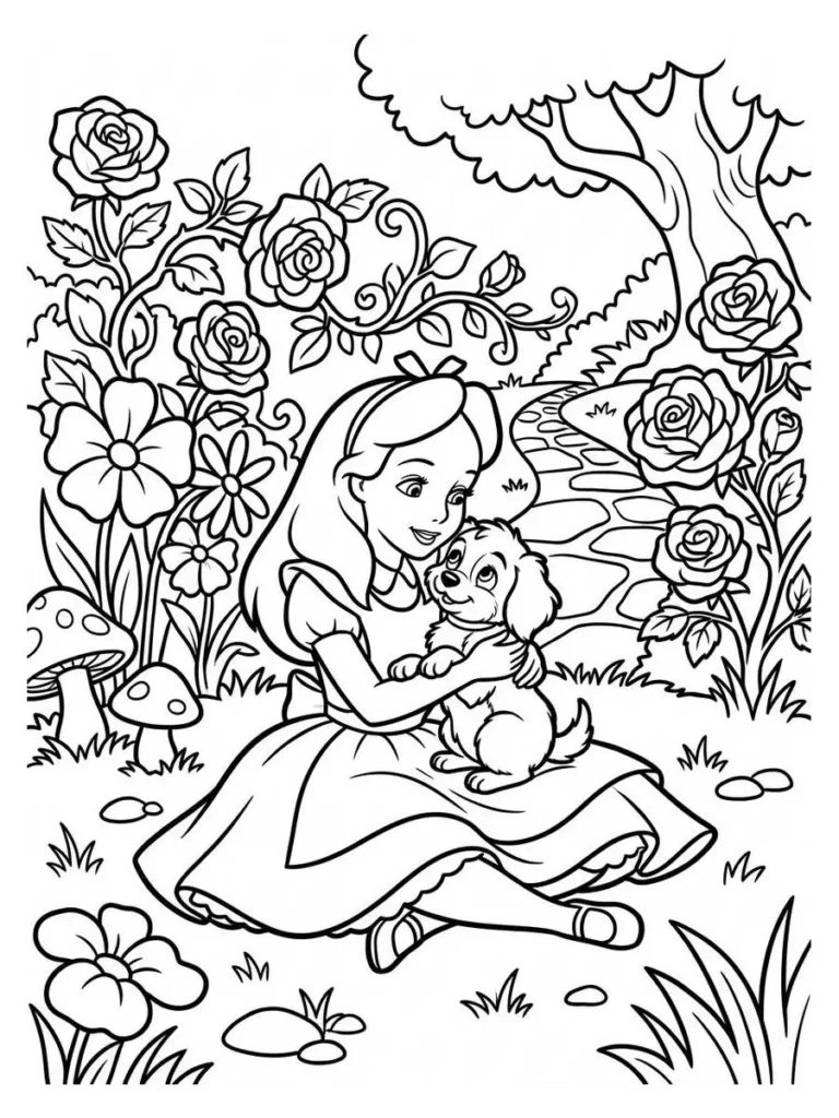 alice in wonderland coloring sheets_7