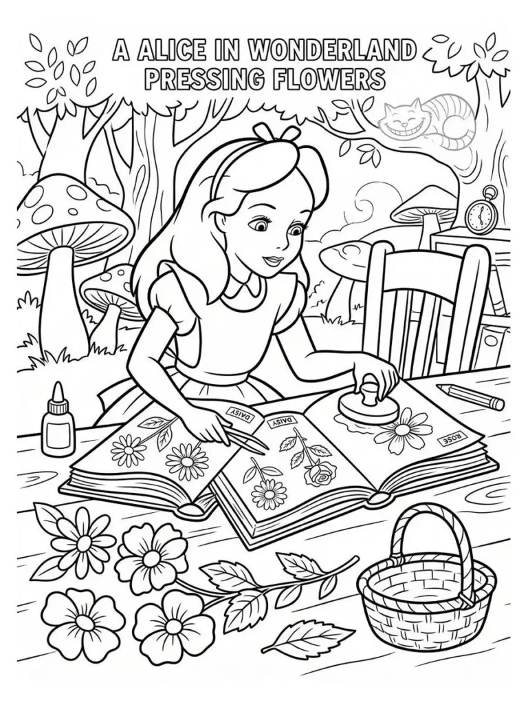 alice in wonderland coloring sheets_8