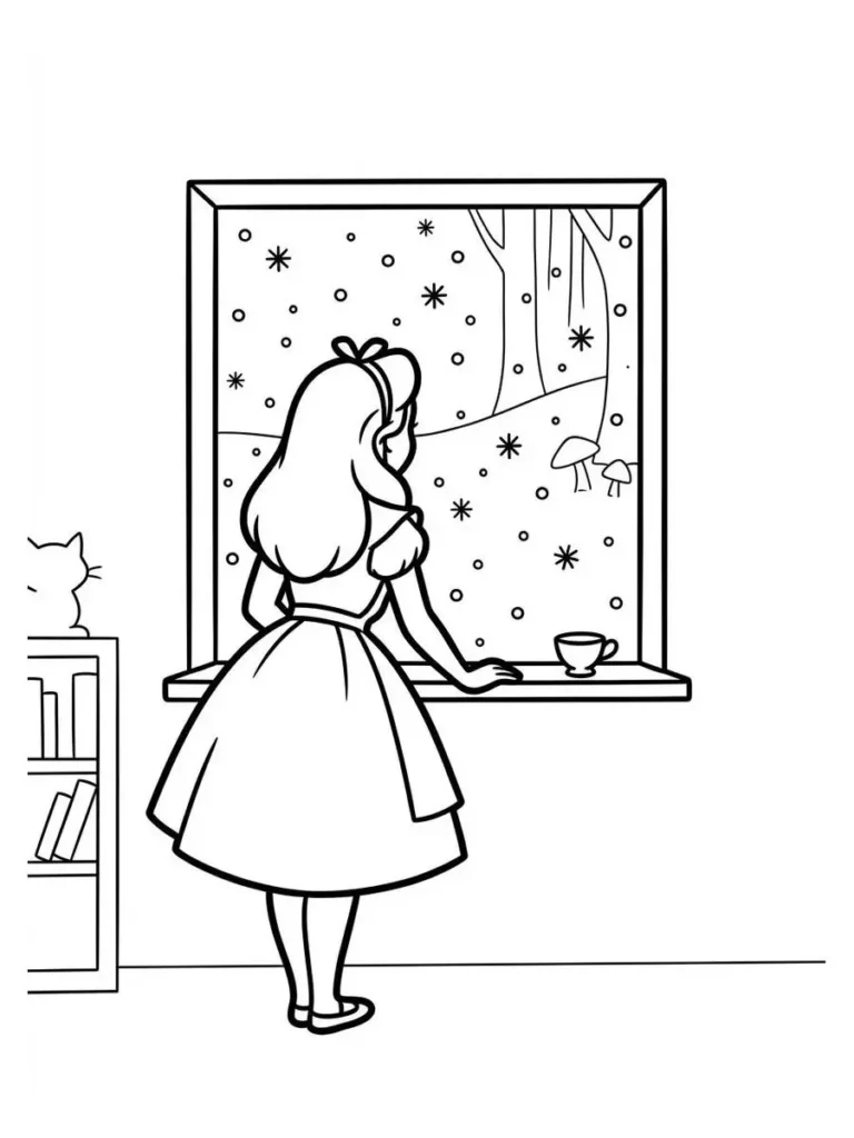 alice in wonderland coloring sheets_9