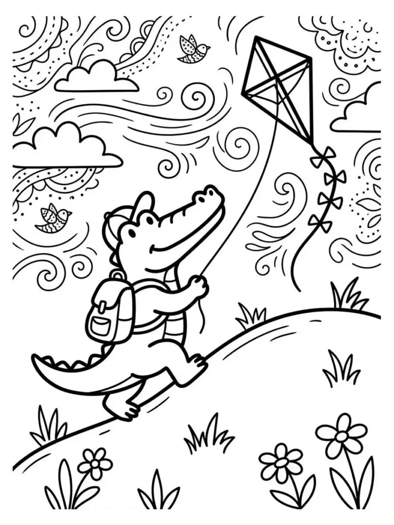 alligator coloring page_1