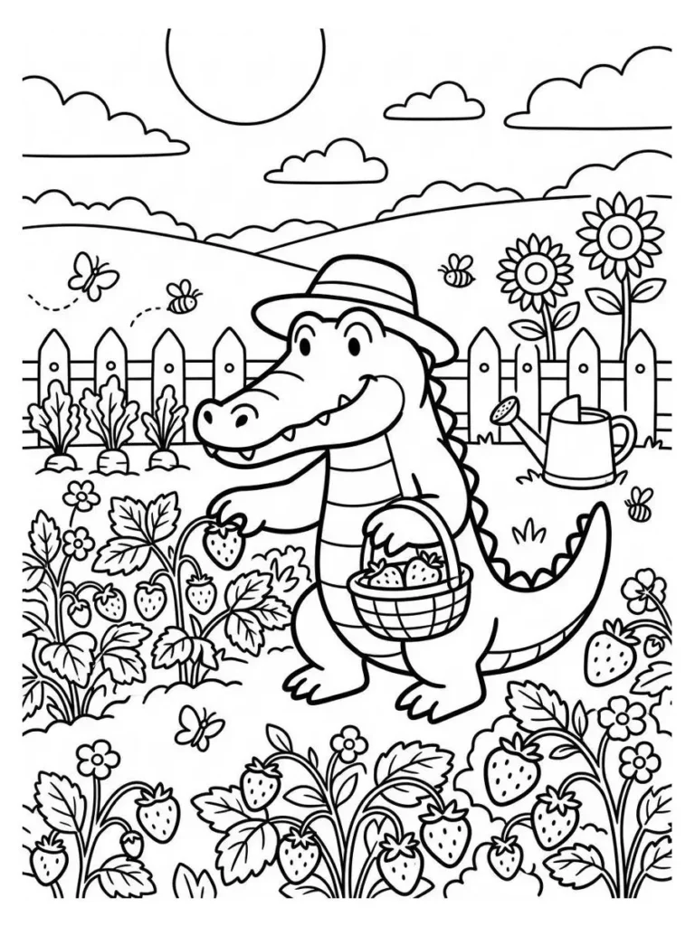 alligator coloring page_10