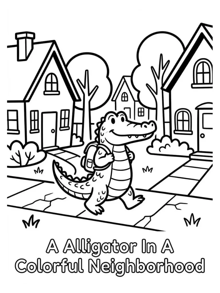 alligator coloring page_13