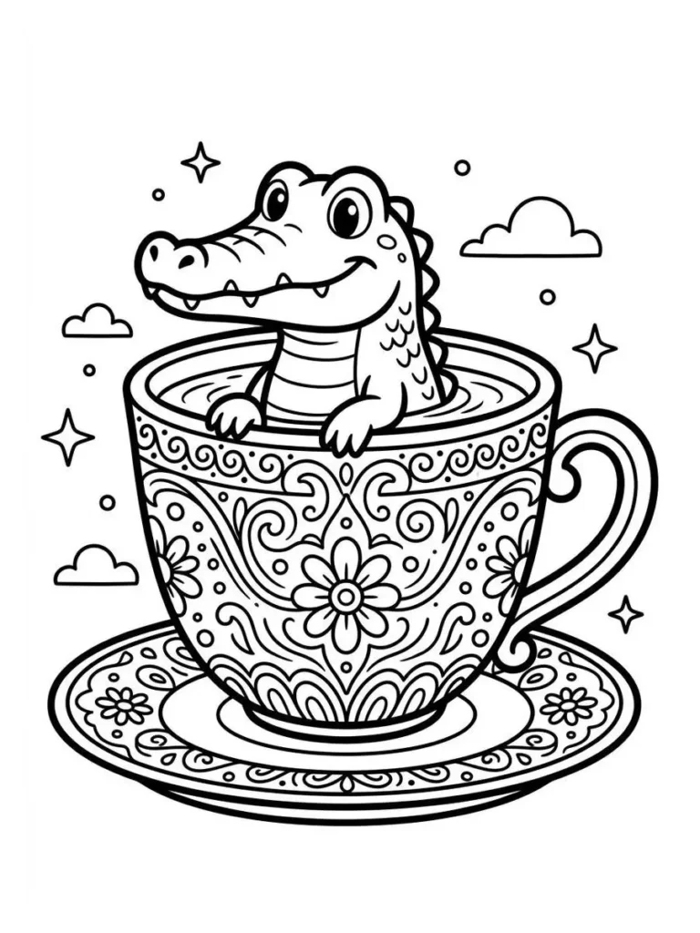 alligator coloring page_14