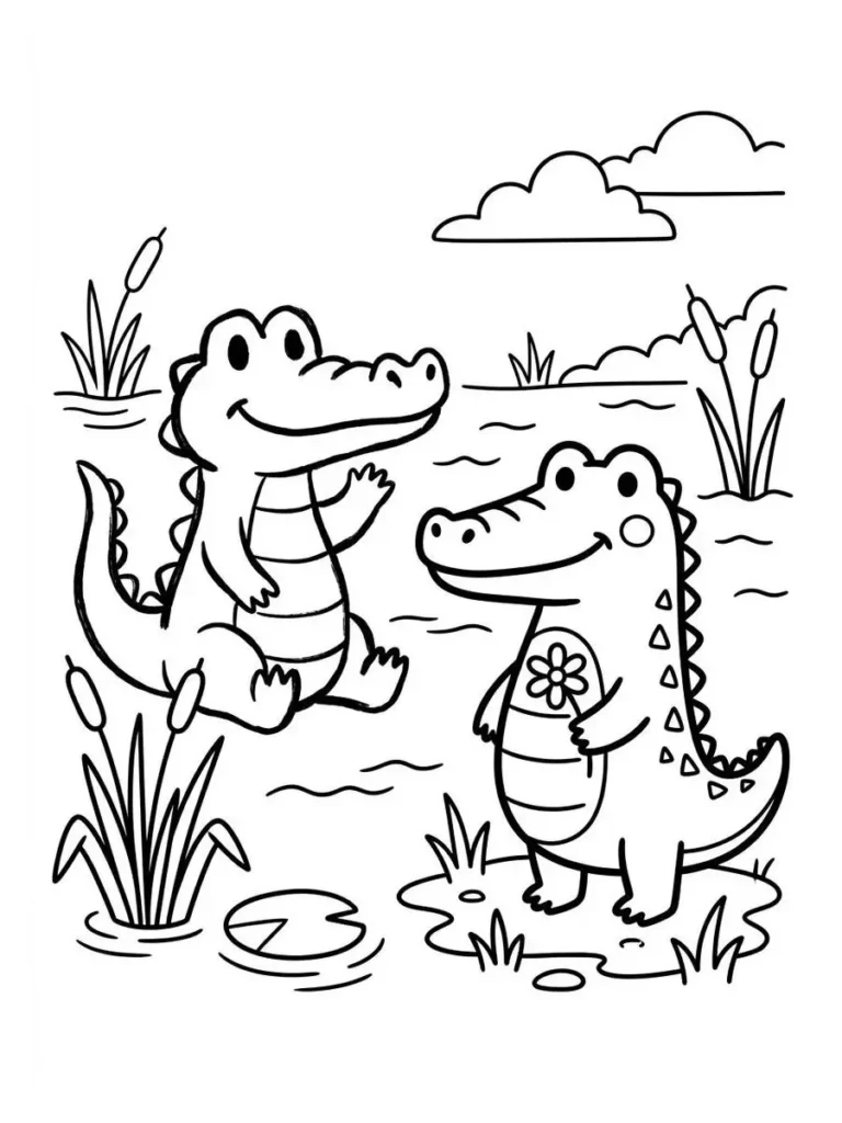 alligator coloring page_16