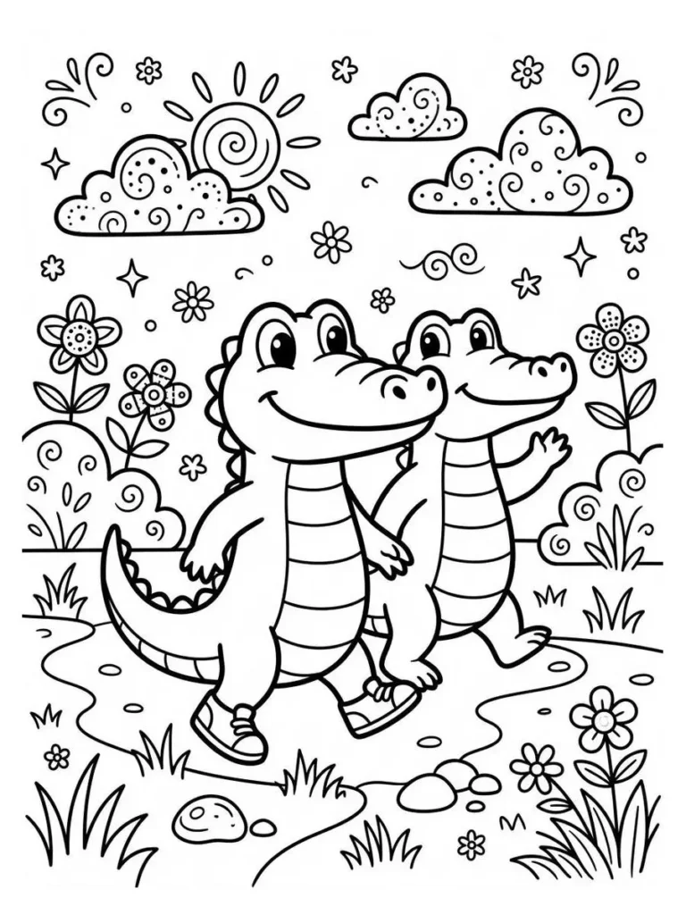 alligator coloring page_18