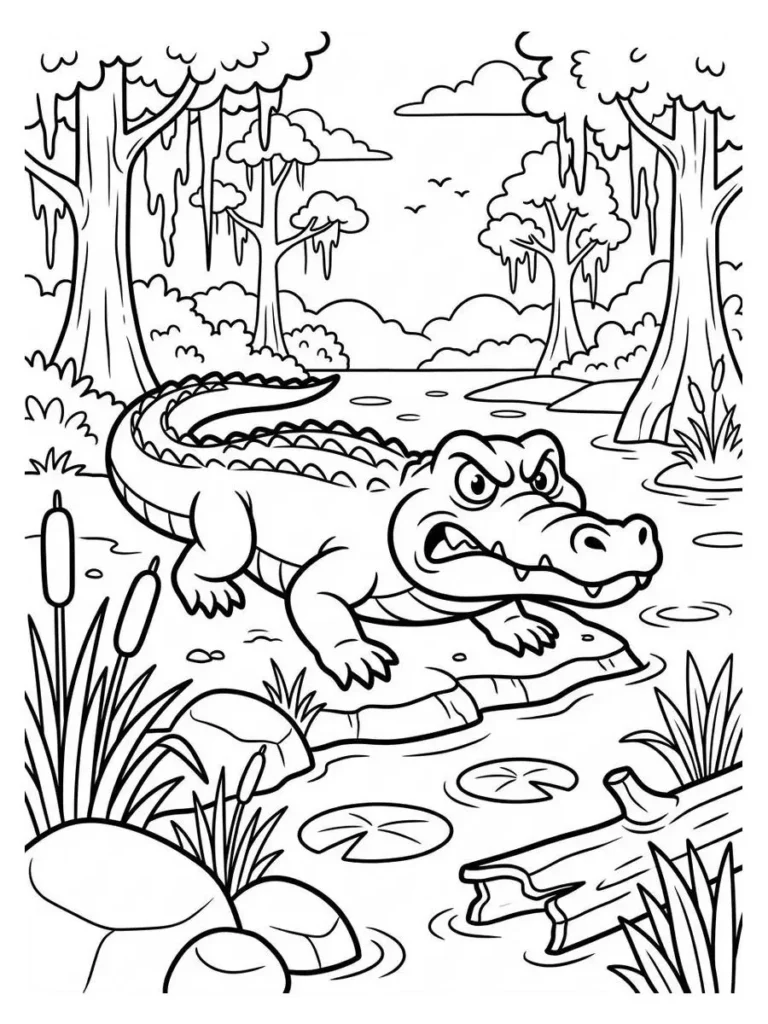 alligator coloring page_19