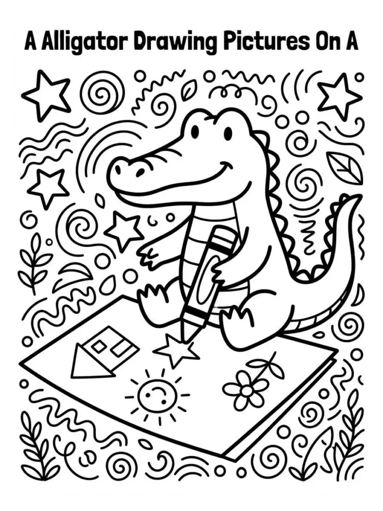 alligator coloring page_2