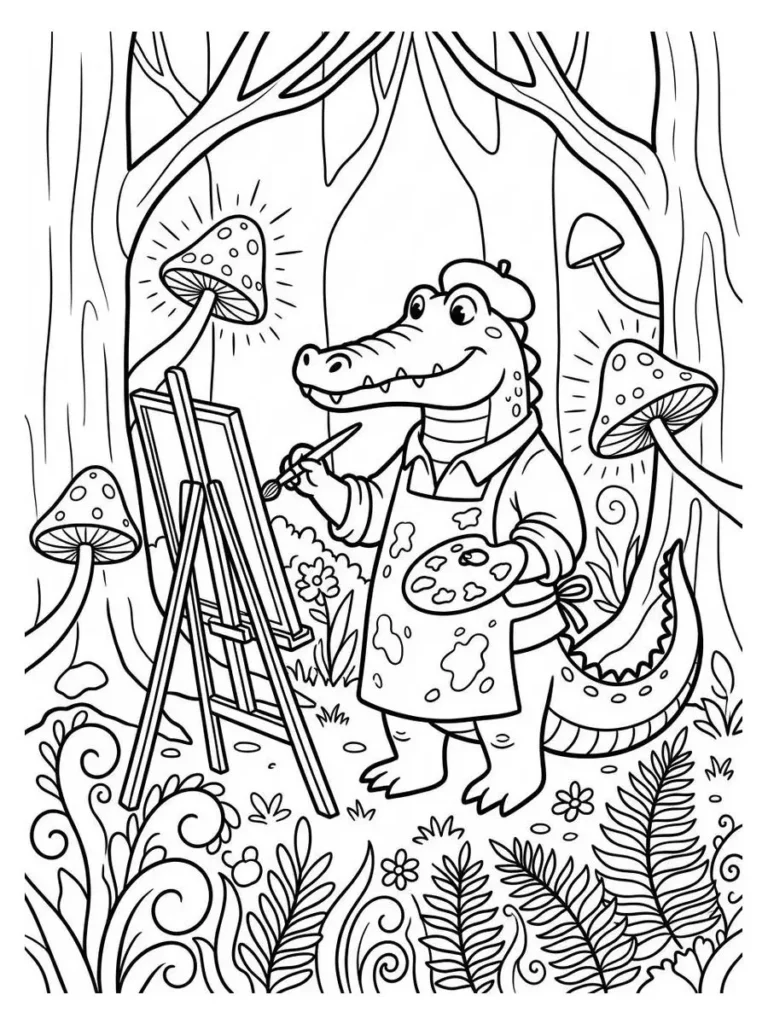 alligator coloring page_20