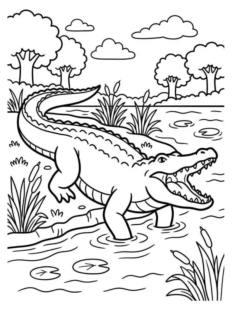 alligator coloring page_21