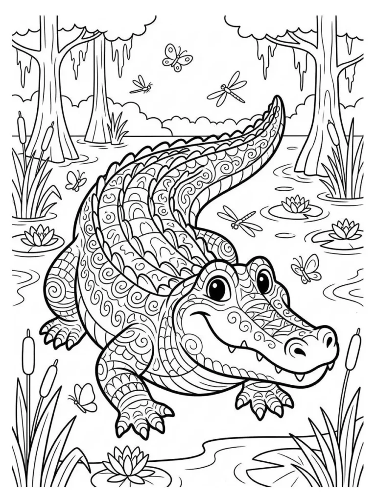 alligator coloring page_22