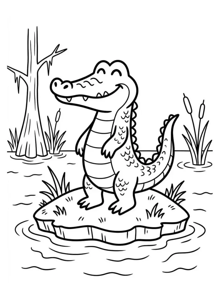 alligator coloring page_23