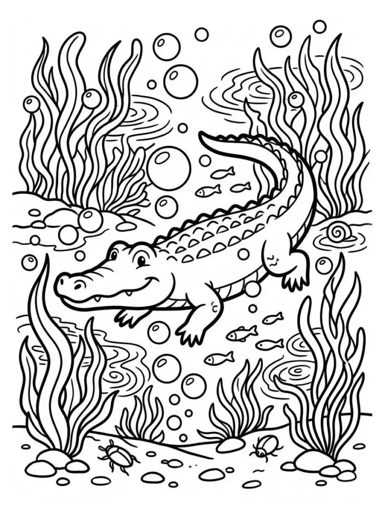 alligator coloring page_3