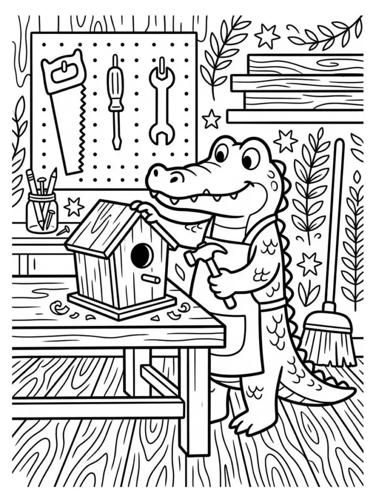 alligator coloring page_4