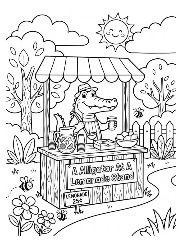 alligator coloring page_6