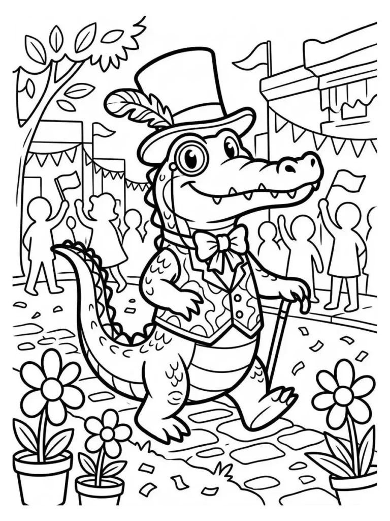 alligator coloring page_7