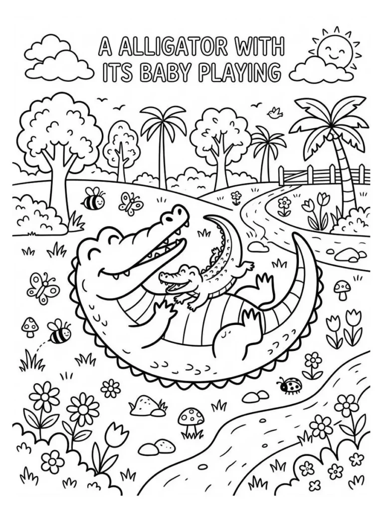 alligator coloring page_9