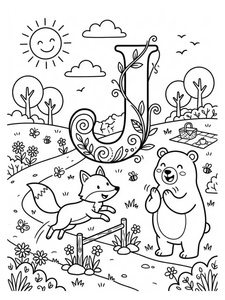 alphabet summer coloring page_1