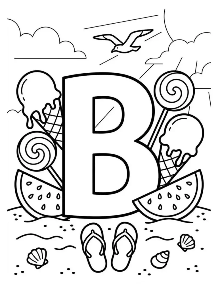 alphabet summer coloring page_15