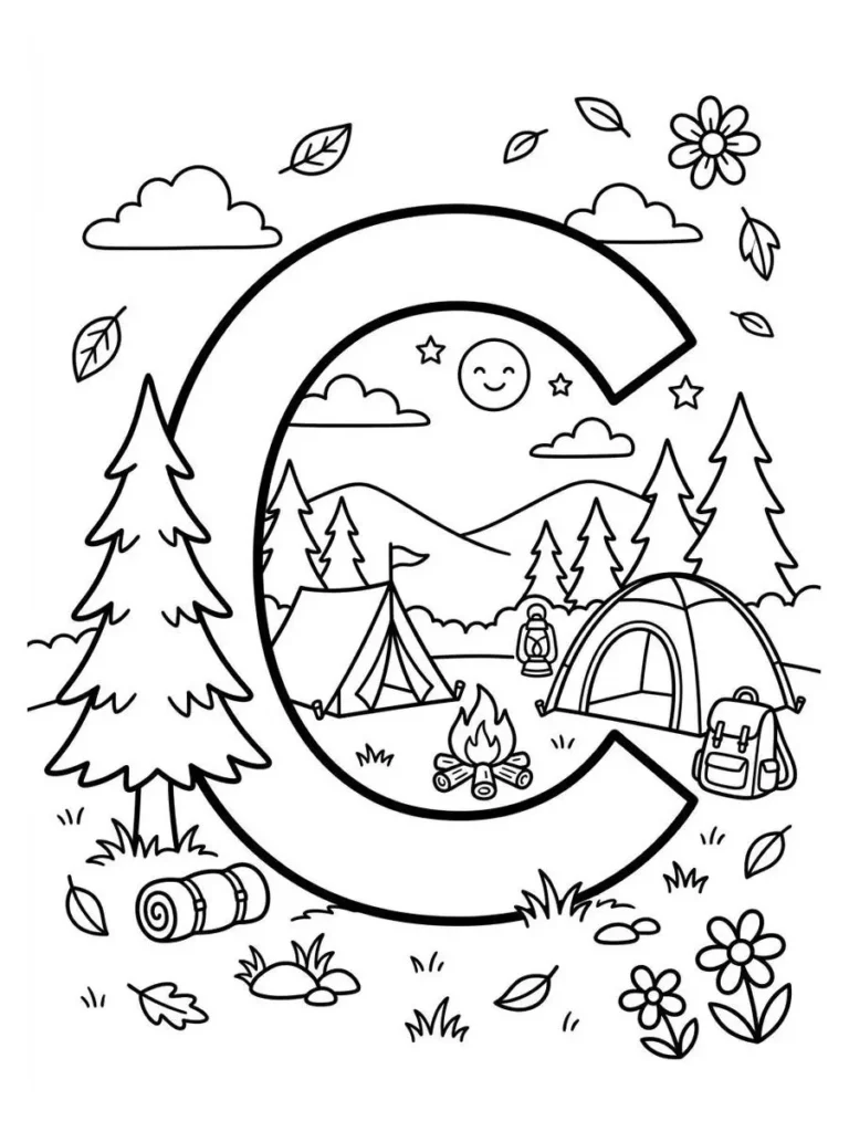 alphabet summer coloring page_19