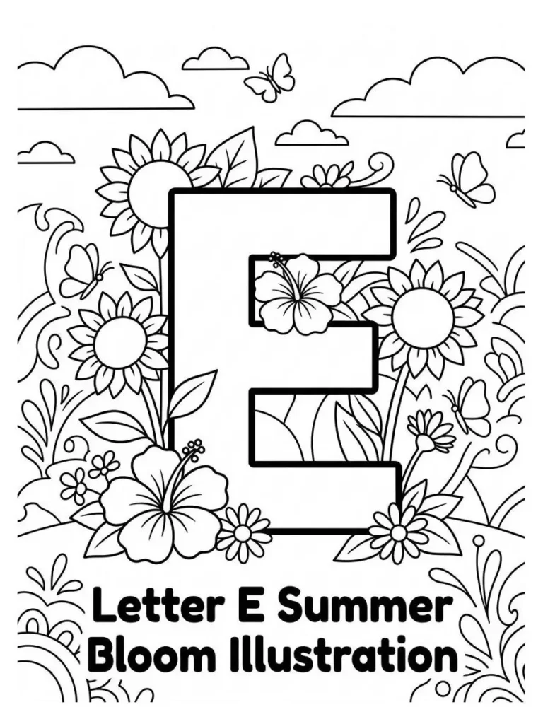alphabet summer coloring page_2