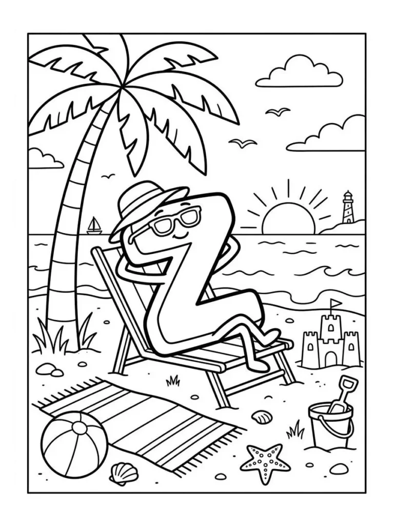 alphabet summer coloring page_23