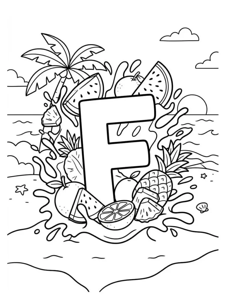 alphabet summer coloring page_26