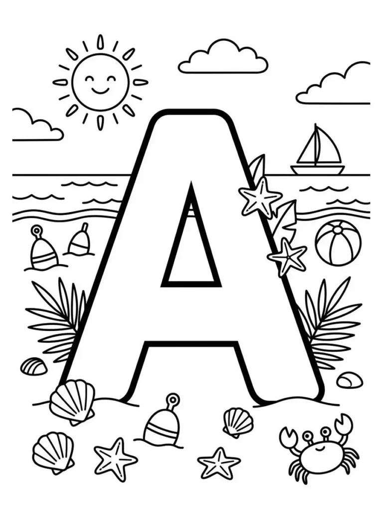 alphabet summer coloring page_28