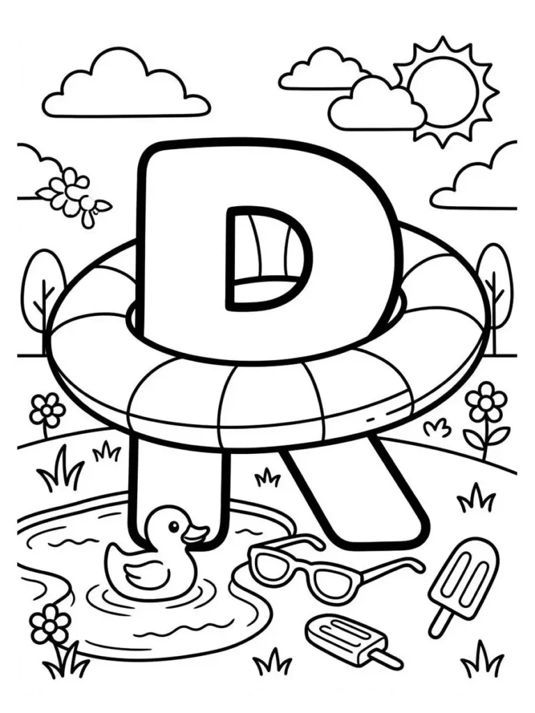 alphabet summer coloring page_29