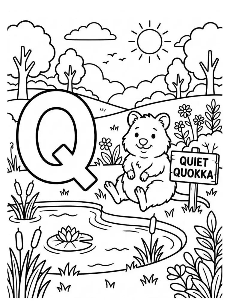 alphabet summer coloring page_8