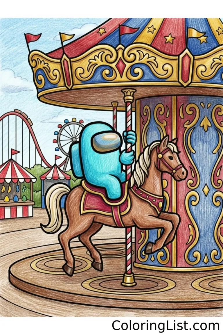 among us coloring page featured image